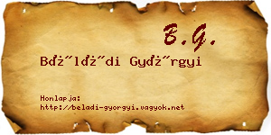 Béládi Györgyi névjegykártya